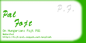 pal fojt business card